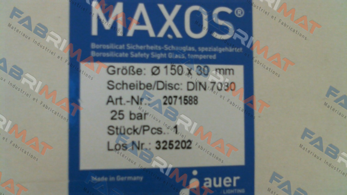 Type: DIN 7080 150x30mm Maxos