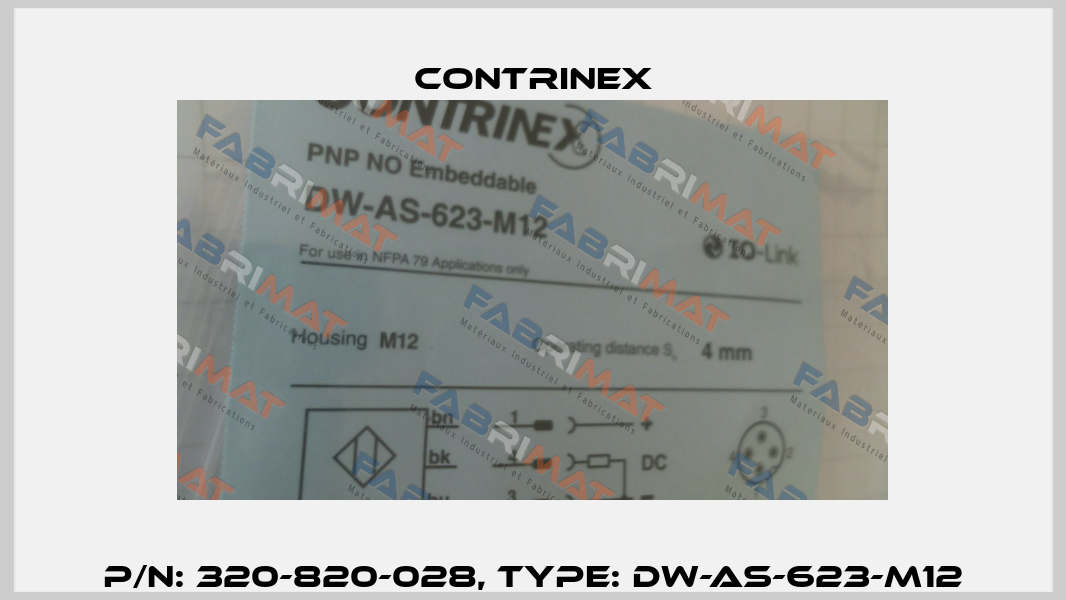 p/n: 320-820-028, Type: DW-AS-623-M12 Contrinex