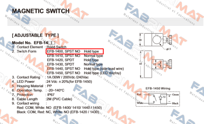 EFB-1400 / EFXCM1P-18S4420001 Finetek