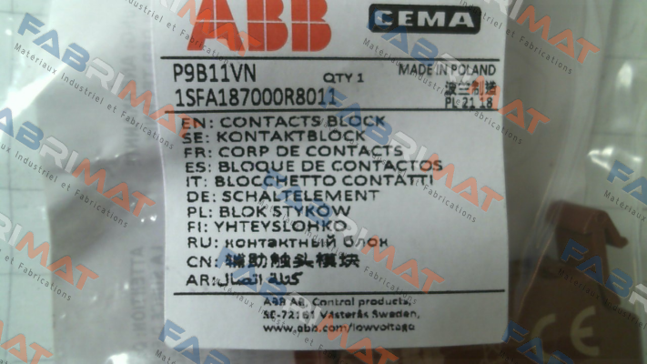 187000 / P9B11VN Cema (General Electric)