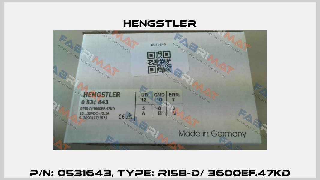 p/n: 0531643, Type: RI58-D/ 3600EF.47KD Hengstler