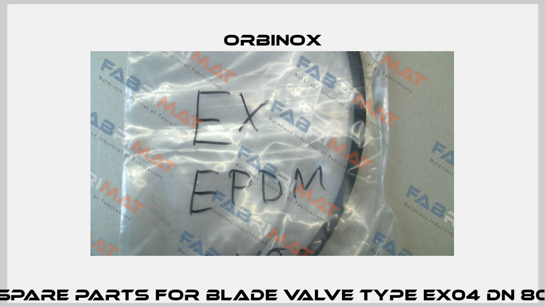 Spare parts for blade valve type EX04 DN 80 Orbinox