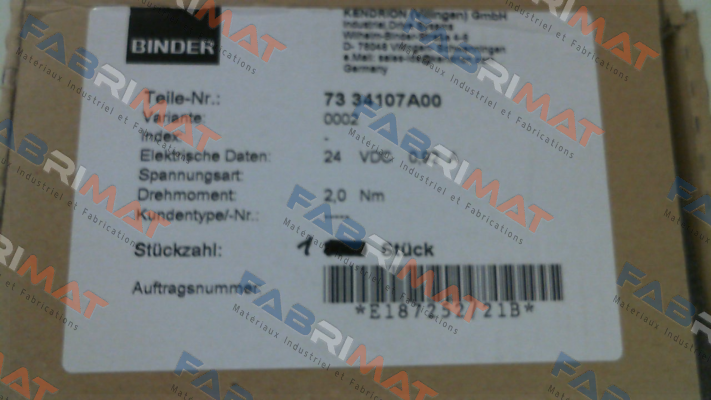 73 34107A00 -0002 Binder