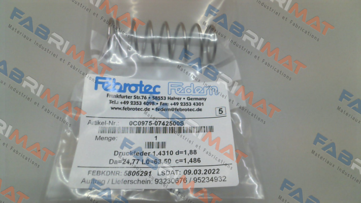 C0975-0742500S Sodemann