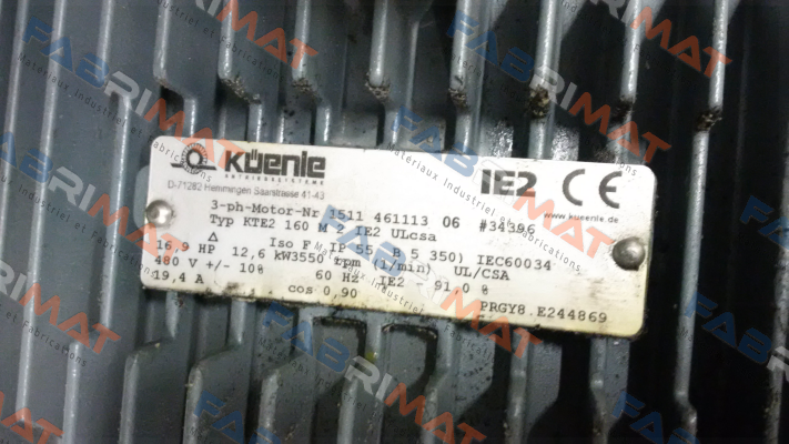 3-ph-Motor-Nr 1511 461113 06 #34396 - OEM  Küenle
