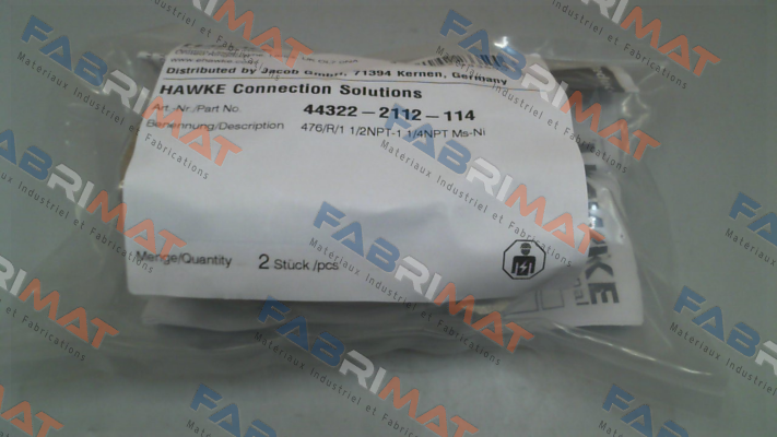 44322-2112-114 / 476/R/1 1/2NPT-1 1/4NPT Ms-Ni Hawke