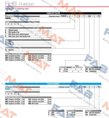 FHB-050-2-S-A-F1-A25-S-P01 MP Filtri