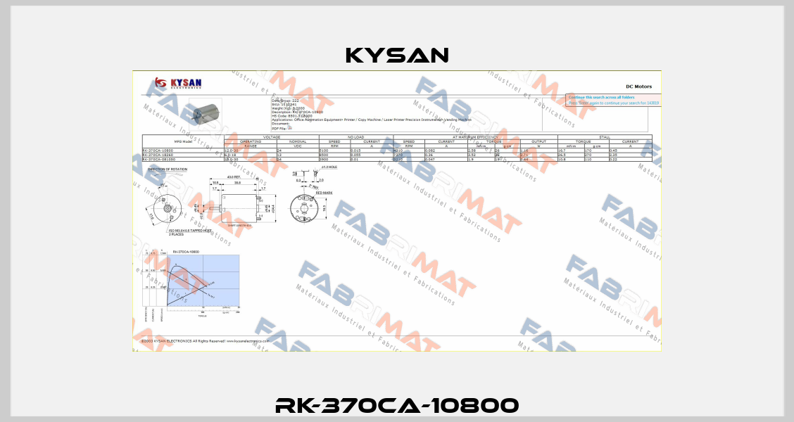 RK-370CA-10800 Kysan