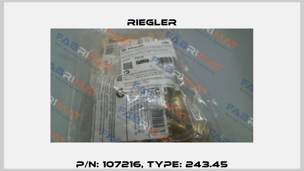 P/N: 107216, Type: 243.45 Riegler